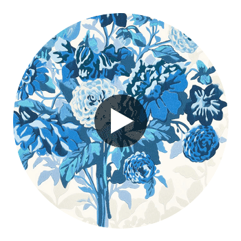 Dahlia Bunch Lapis | Harlequin UK Circular Swatch | Harlequin