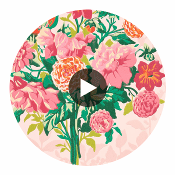 Dahlia Bunch Rose Quartz/Spinel | Harlequin UK Circular Swatch | Harlequin