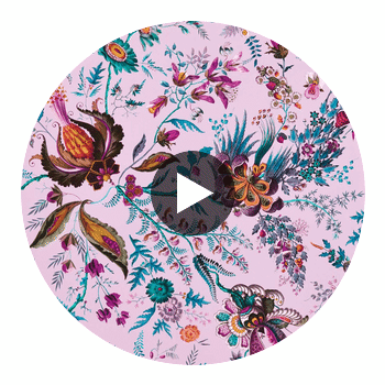 Wonderland Floral Amethyst/Lapis/Ruby | Harlequin UK Circular Swatch | Harlequin