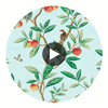 Ella Sky/Fig Leaf/ Nectarine | Harlequin UK Circular Swatch | Harlequin