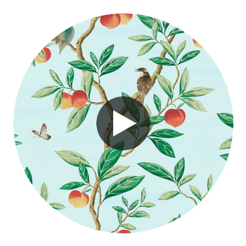 Ella Sky/Fig Leaf/ Nectarine | Harlequin UK Circular Swatch | Harlequin