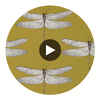 Demoiselle Firefly Ochre/Grape | Harlequin UK Circular Swatch | Harlequin