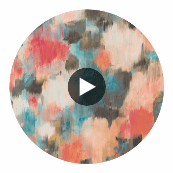 Exuberance Coral/Turquoise | Harlequin UK Circular Swatch | Harlequin
