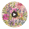 Floreale Tangerine/Fuchsia | Harlequin UK Circular Swatch | Harlequin