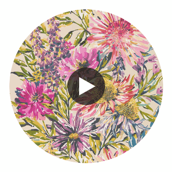 Floreale Tangerine/Fuchsia | Harlequin UK Circular Swatch | Harlequin