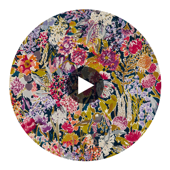 Sanguine Pomegranate/Clemantine/Peony/Blueberry | Harlequin UK Circular Swatch | Harlequin