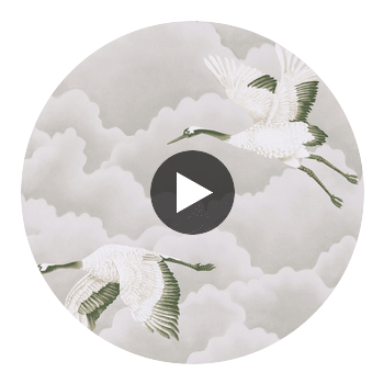 Cranes In Flight Platinum | Harlequin UK Circular Swatch | Harlequin
