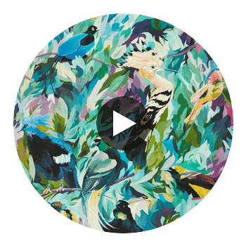 Dance of Adornment Wilderness/ Nectar/ Pomegranate | Harlequin UK Circular Swatch | Harlequin