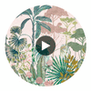 Floreana Bleached Coral/Succulent/Fig Leaf | Harlequin UK Circular Swatch | Harlequin