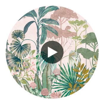 Floreana Bleached Coral/Succulent/Fig Leaf | Harlequin UK Circular Swatch | Harlequin