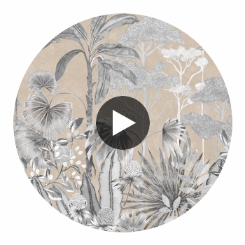 Floreana Gilt/Black Earth/ Tranquility | Harlequin UK Circular Swatch | Harlequin