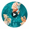Halfmoon Azurite/ Coral | Harlequin UK Circular Swatch | Harlequin
