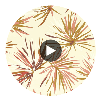Aucuba Gold/Rosewood/Parchment | Harlequin UK Circular Swatch | Harlequin