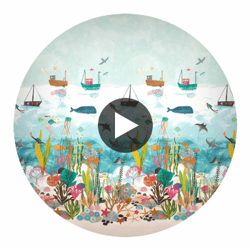 Above And Below Marine Life | Harlequin UK Circular Swatch | Harlequin