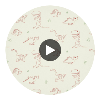 Jolly Jurassic Strawberry Emerald And Neutral | Harlequin UK Circular Swatch | Harlequin