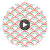 Rainbow Brights Cherry/Blossom/Pineapple/Sky | Harlequin UK Circular Swatch | Harlequin
