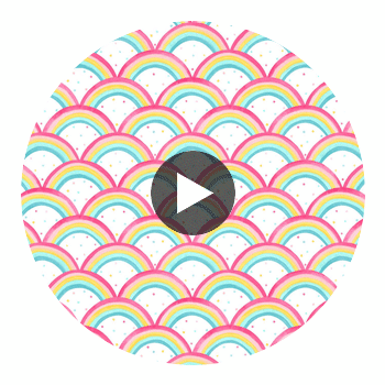 Rainbow Brights Cherry/Blossom/Pineapple/Sky | Harlequin UK Circular Swatch | Harlequin