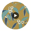 Coppice Navy/Lagoon/Gold | Harlequin UK Circular Swatch | Harlequin
