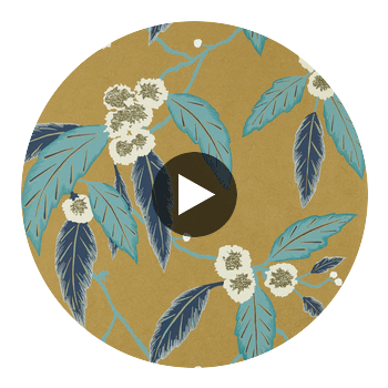 Coppice Navy/Lagoon/Gold | Harlequin UK Circular Swatch | Harlequin