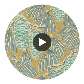 Foxley Kingfisher/Gold | Harlequin UK Circular Swatch | Harlequin