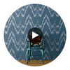 Jano - Azul Blue By Gaston Y Daniela | Lorenzo Castillo Hispania Wp |Ikat/Southwest/Kilims  Wallcovering Print Circular Swatch | DW