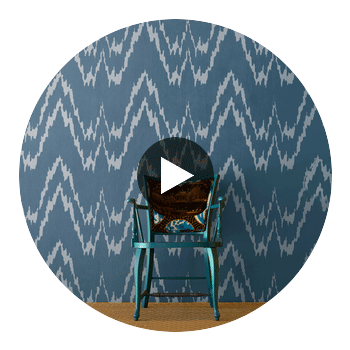 Jano - Azul Blue By Gaston Y Daniela | Lorenzo Castillo Hispania Wp |Ikat/Southwest/Kilims  Wallcovering Print Circular Swatch | DW