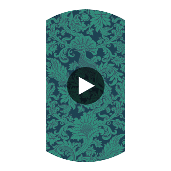 Balabina - Midnight & Jade Multi By Cole & Son | Cole & Son Mariinsky Damask |  Wallcovering Print Circular Swatch | DW