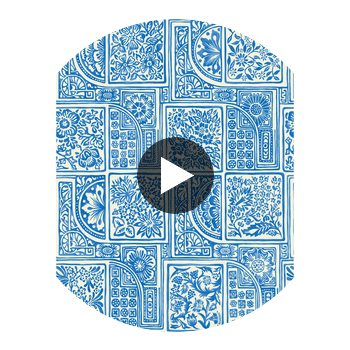 Bellini - Blue & White Blue By Cole & Son | Cole & Son Mariinsky Damask |  Wallcovering Print Circular Swatch | DW