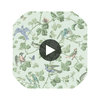 Winter Birds - Duck Egg  By Cole & Son | Cole & Son Archive Anthology |Animal/Insects Botanical & Floral Wallcovering Print Circular Swatch | DW