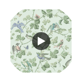 Winter Birds - Duck Egg  By Cole & Son | Cole & Son Archive Anthology |Animal/Insects Botanical & Floral Wallcovering Print Circular Swatch | DW