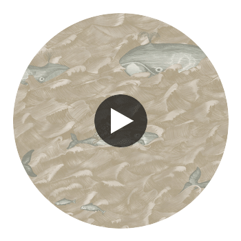 Melville - Pearl  By Cole & Son | Cole & Son Whimsical | Animal/Insects Wallcovering Print Circular Swatch | DW