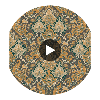 Pushkin - Ginger & Charcaol Multi By Cole & Son | Cole & Son Mariinsky Damask |  Wallcovering Print Circular Swatch | DW