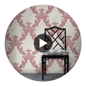 Borja - Rojo Red By Gaston Y Daniela | Lorenzo Castillo Hispania Wp |Damask  Wallcovering Print Circular Swatch | DW