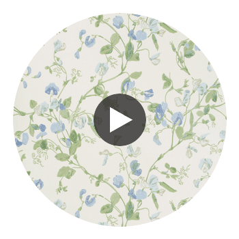 Sweet Pea - Blue  By Cole & Son | Cole & Son Archive Anthology |Botanical & Floral  Wallcovering Print Circular Swatch | DW