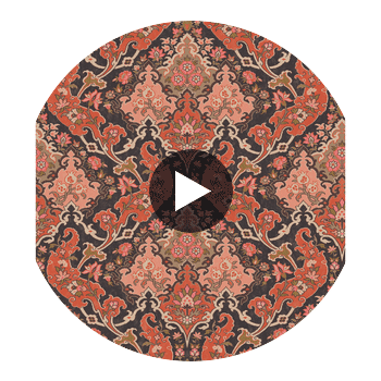 Pushkin - Coral Multi By Cole & Son | Cole & Son Mariinsky Damask |  Wallcovering Print Circular Swatch | DW