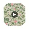 Strawberry Tree - Pink & Duck Egg  By Cole & Son | Cole & Son Archive Anthology |Botanical & Floral  Wallcovering Print Circular Swatch | DW