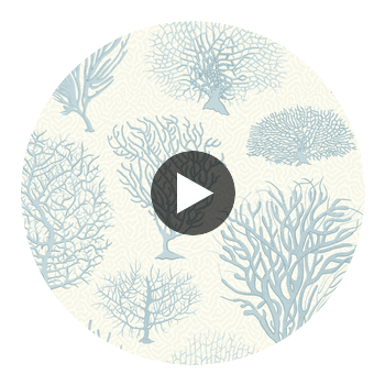 Seafern - Blue Light Blue By Cole & Son | Cole & Son Curio |  Wallcovering Print Circular Swatch | DW
