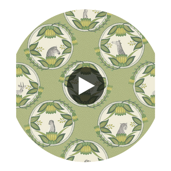 Ardmore Cameos - Green Multi By Cole & Son | Cole & Son Ardmore |  Wallcovering Print Circular Swatch | DW