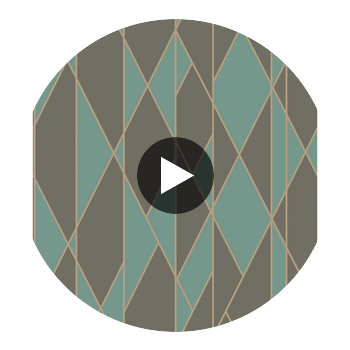 Oblique - Teal And Black  By Cole & Son | Cole & Son Geometric Ii |  Wallcovering Print Circular Swatch | DW