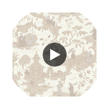 Chinese Toile - Neutral  By Cole & Son | Cole & Son Archive Anthology |Chinoiserie Global Wallcovering Print Circular Swatch | DW