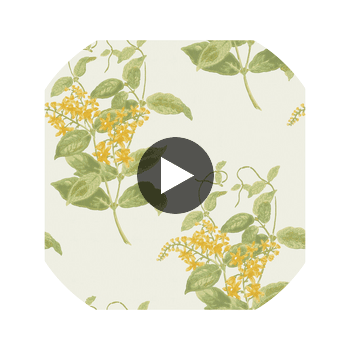 Madras Violet - Yellow  By Cole & Son | Cole & Son Archive Anthology |Botanical & Floral  Wallcovering Print Circular Swatch | DW