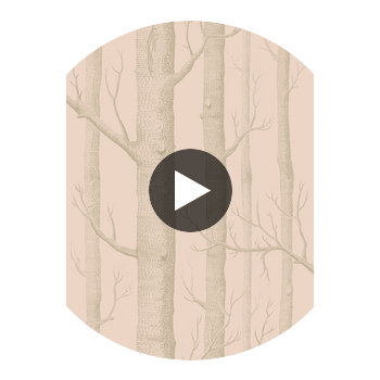 Woods - Pink/Gilver  By Cole & Son | Cole & Son Whimsical | Novelty Wallcovering Print Circular Swatch | DW