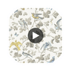 Winter Birds - Yellow & Grey  By Cole & Son | Cole & Son Archive Anthology |Animal/Insects Botanical & Floral Wallcovering Print Circular Swatch | DW