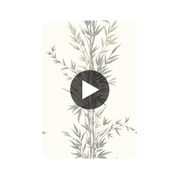Bamboo - Charcoal  By Cole & Son | Cole & Son Archive Anthology |Botanical & Floral  Wallcovering Print Circular Swatch | DW