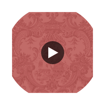 Chippendale China - Red  By Cole & Son | Cole & Son Archive Anthology |Chinoiserie Global Wallcovering Print Circular Swatch | DW