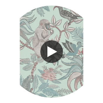 Savuti - Duck Egg Multi By Cole & Son | Cole & Son Ardmore |  Wallcovering Print Circular Swatch | DW