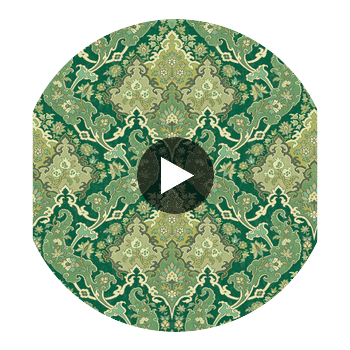 Pushkin - Forest Green Multi By Cole & Son | Cole & Son Mariinsky Damask |  Wallcovering Print Circular Swatch | DW