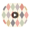 Punchinello - Coral & Grn  By Cole & Son | Cole & Son Whimsical |Diamond Geometric Wallcovering Print Circular Swatch | DW