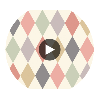 Punchinello - Coral & Grn  By Cole & Son | Cole & Son Whimsical |Diamond Geometric Wallcovering Print Circular Swatch | DW