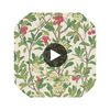Strawberry Tree - Scarlet & Ivory  By Cole & Son | Cole & Son Archive Anthology |Botanical & Floral  Wallcovering Print Circular Swatch | DW
